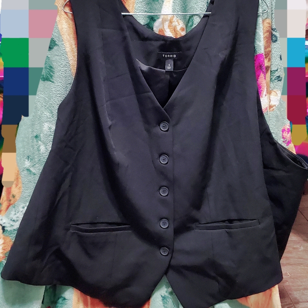 Torrid Classic Black Buttoned Vest